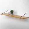 Wandkonsole Regalhalterung 2er Set 265 x180 mm Schwarz aus Stahl ML-Design