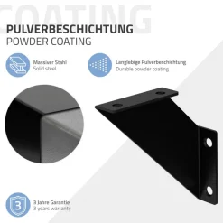 Wandkonsole Regalhalterung 2er Set 100 x100 mm Schwarz aus Stahl ML-Design