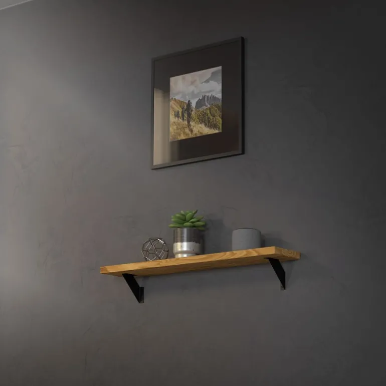 Wandkonsole Regalhalterung 2er Set 100 x100 mm Schwarz aus Stahl ML-Design