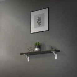 Wandkonsole Regalhalterung 2er Set 120 x 120 mm Weiß aus Aluminium ML-Design