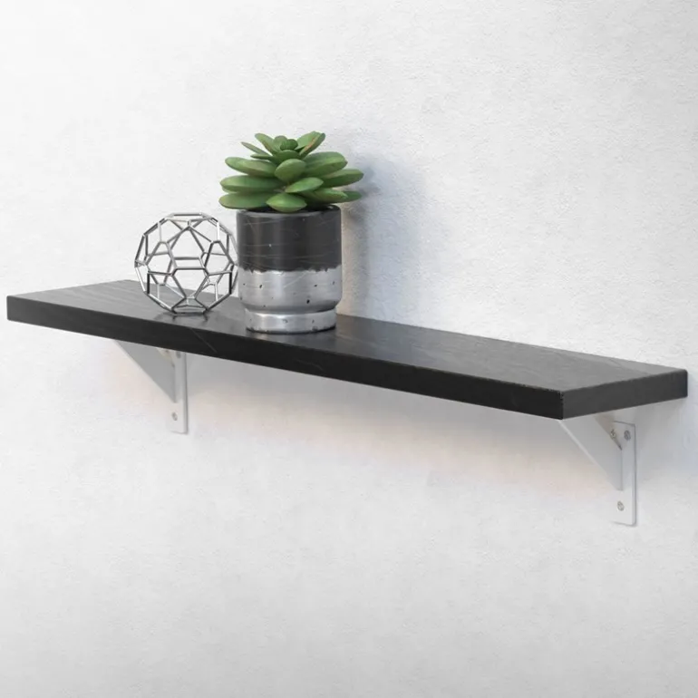 Wandkonsole Regalhalterung 2er Set 120 x 120 mm Weiß aus Aluminium ML-Design
