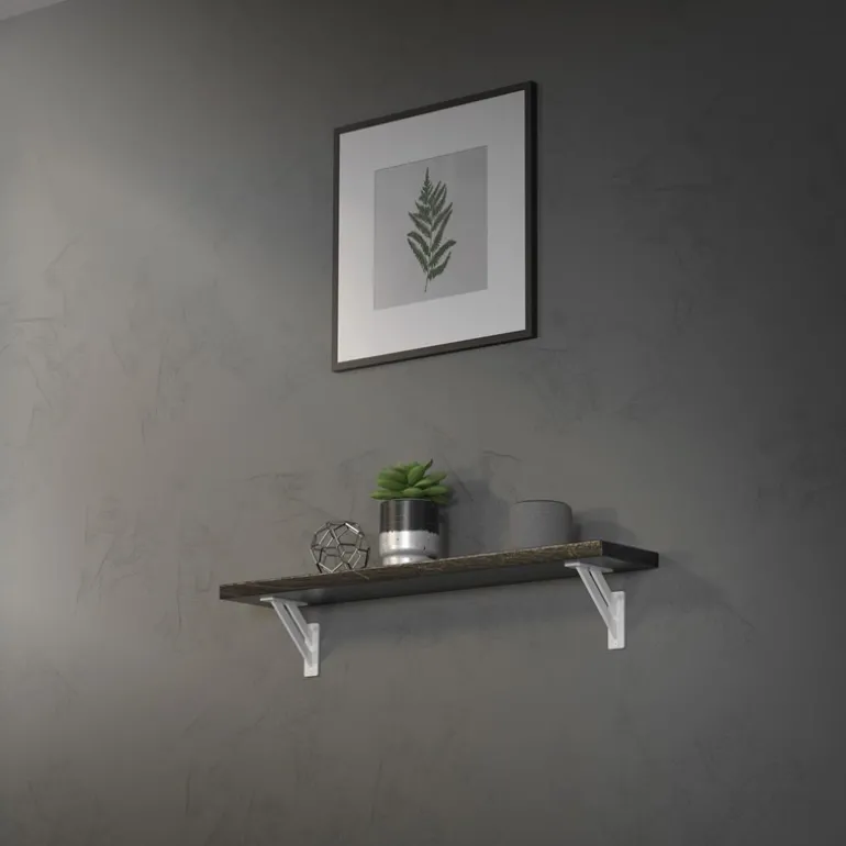 Wandkonsole Regalhalterung 2er Set 120 x 120 mm Weiß aus Aluminium ML-Design