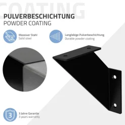 Wandkonsole Regalhalterung 2er Set 150 x 150 cm Schwarz aus Stahl ML-Design