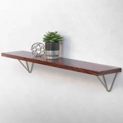 Wandkonsole Regalhalterung 2er Set 160 x 155 x 170 mm Grau aus Stahl ML-Design