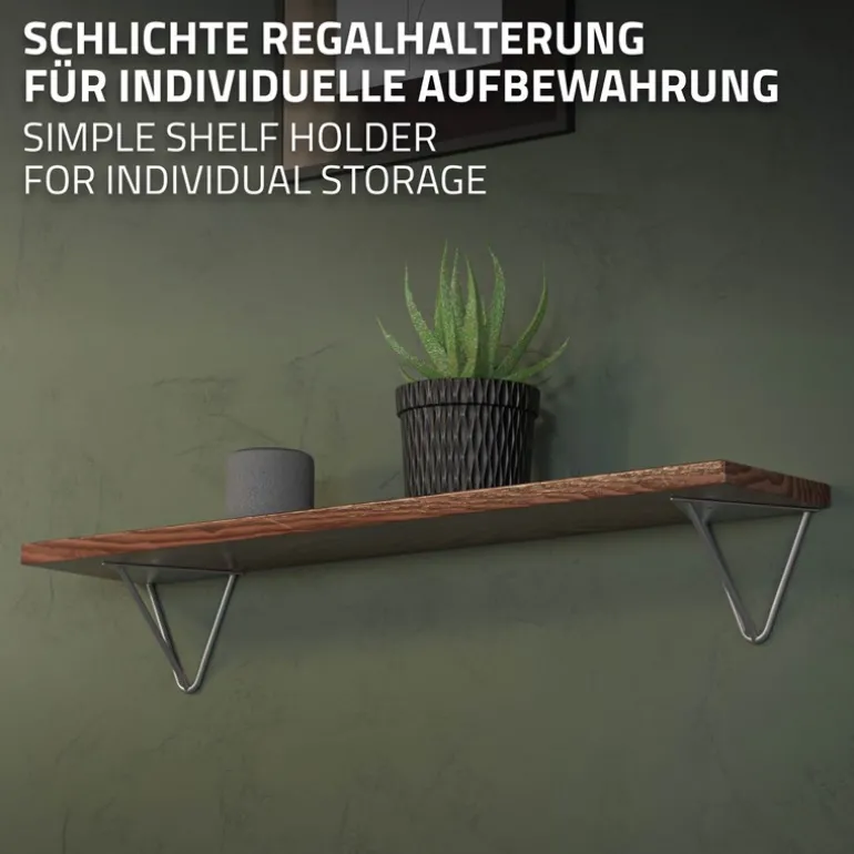 Wandkonsole Regalhalterung 2er Set 160 x 155 x 170 mm Grau aus Stahl ML-Design