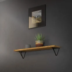 Wandkonsole Regalhalterung 2er Set 160 x 155 x 170 mm Schwarz aus Stahl ML-Design