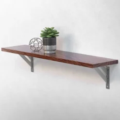 Wandkonsole Regalhalterung 2er Set 180 x 180 mm Silber aus Aluminium ML-Design