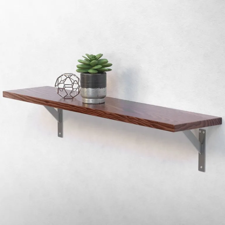 Wandkonsole Regalhalterung 2er Set 180 x 180 mm Silber aus Aluminium ML-Design