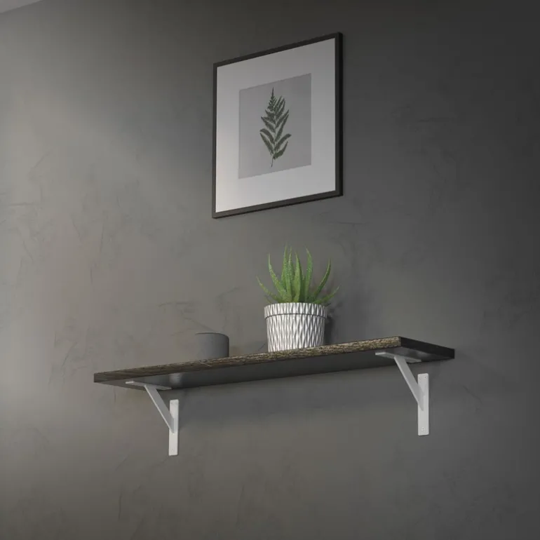 Wandkonsole Regalhalterung 2er Set 180 x 180 mm Weiß aus Aluminium ML-Design