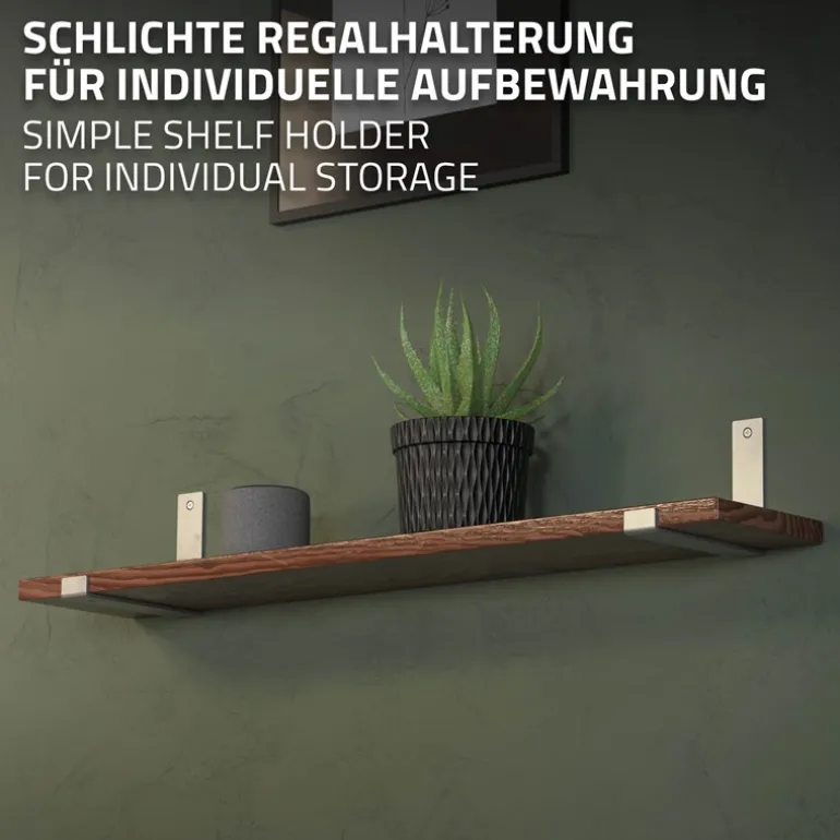 Wandkonsole Regalhalterung 2er Set 200 x 140 mm Grau Stahl ML-Design