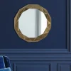 Wandspiegel Ø 65 cm Gold aus Glas mit Metallrahmen WOMO-Design