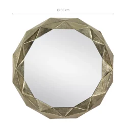 Wandspiegel Ø 65 cm Gold aus Glas mit Metallrahmen WOMO-Design