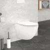 Wand-WC Hänge Toilette aus Keramik 49 cm lang Spülrandlos mit Softclose Luxebath
