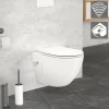 Wand-WC Hänge Toilette aus Keramik 49cm lang Spülrandlos mit Bidet & Softclose Luxebath