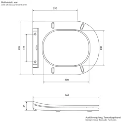Wand-WC Hänge Toilette aus Keramik 54 cm lang Spülrandlos mit Bidet, Nanoversiegelung & Softclose Luxebath