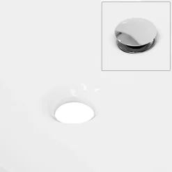 Waschbecken Diamantform ohne Überlauf Ø 42x13,5 cm Weiß aus Keramik ML-Design