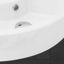 Waschbecken Dreieckig mit Überlauf 46x33x13 cm Weiß aus Keramik ML-Design