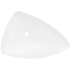 Waschbecken Dreieckig ohne Überlauf 69x46x13 cm Weiß aus Keramik ML-Design