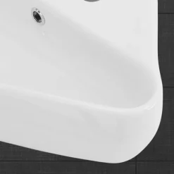 Waschbecken Eckigform mit Überlauf 45x27x13 cm Weiß aus Keramik ML-Design