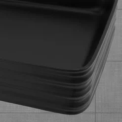 Waschbecken Eckigform ohne Überlauf 68x38x12 cm Schwarz aus Keramik ML-Design