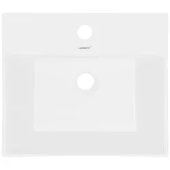 Waschbecken Eckig mit Überlauf 515x360x130 mm Weiß aus Keramik