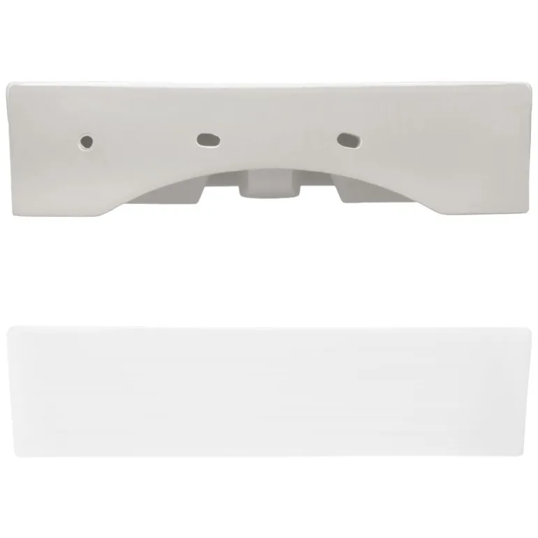 Waschbecken Eckig mit Überlauf 515x360x130 mm Weiß aus Keramik
