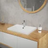 Waschbecken Eckig mit Überlauf 51x41,5x15,5 cm Weiß aus Keramik ML-Design
