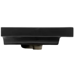 Waschbecken Eckig mit Überlauf 61x46,5x15,5 mm Schwarz matt aus Keramik ML-Design