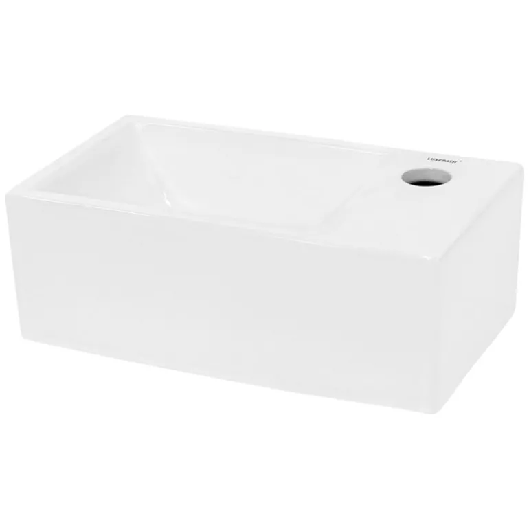 Waschbecken Eckig ohne Überlauf 35x20,5x12,5 cm Weiß aus Keramik