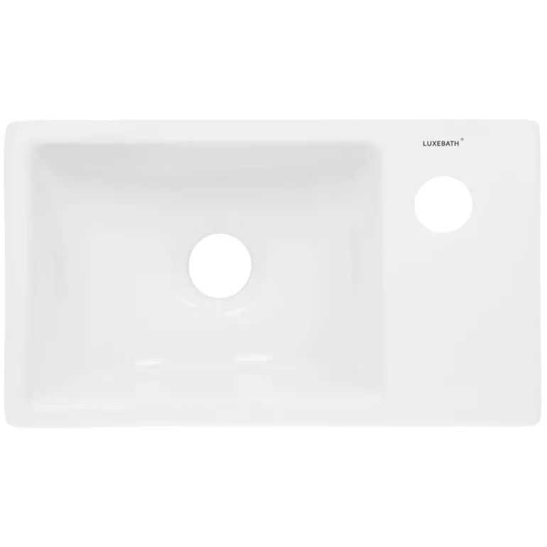 Waschbecken Eckig ohne Überlauf 35x20,5x12,5 cm Weiß aus Keramik