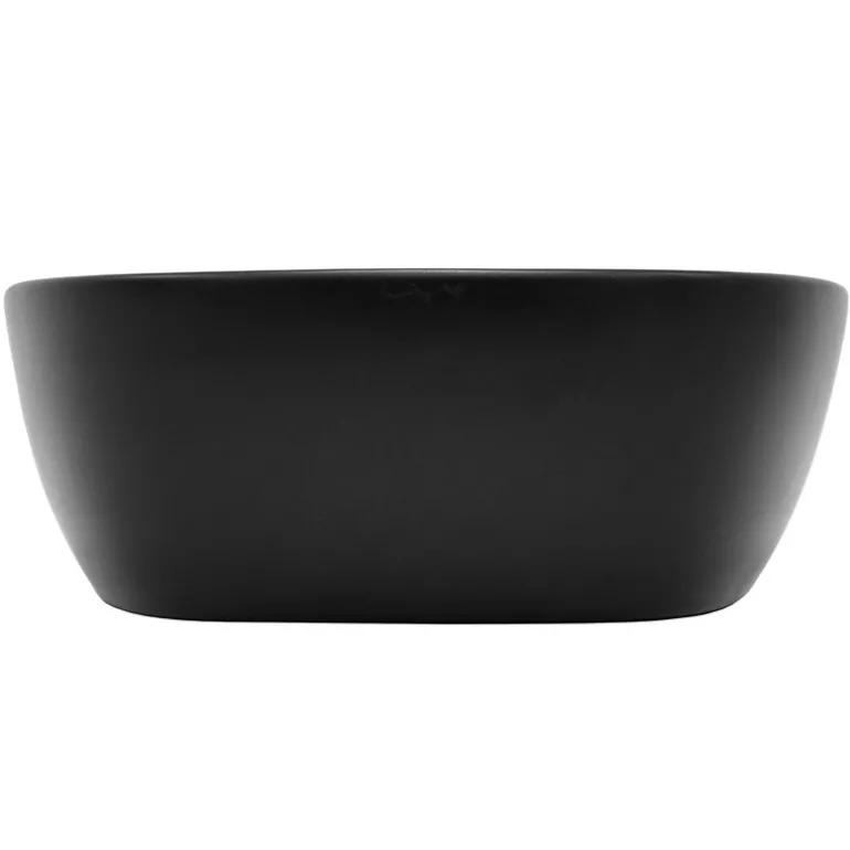 Waschbecken Eckig ohne Überlauf 50,5x38,5x14 cm Schwarz aus Keramik ML-Design