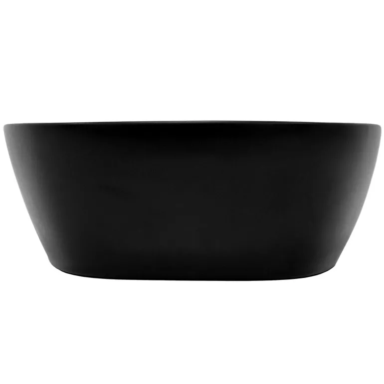 Waschbecken Eckig ohne Überlauf 60,5x38,5x14 cm Schwarz aus Keramik ML-Design