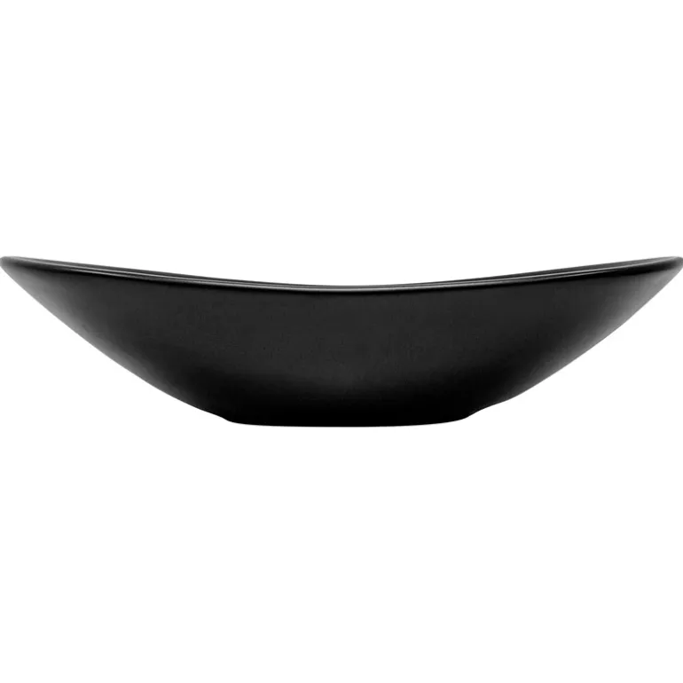 Waschbecken inkl. Ablaufgarnitur Schwarz ohne Überlauf 63x36x15,5 cm Schwarz aus Keramik ML-Design