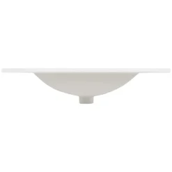 Waschbecken inkl. Ablaufgarnitur mit Überlauf 71x46,5x17,5 mm Weiß aus Keramik LuxeBath