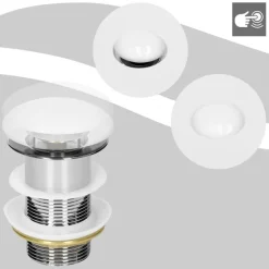 Waschbecken inkl. Ablaufgarnitur ohne Überlauf 50,5x38,5x13,5 cm Weiß aus Keramik LuxeBath