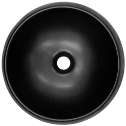 Waschbecken inkl. Ablaufgarnitur ohne Überlauf Ø 40x15,5 cm Schwarz matt aus Keramik ML-Design