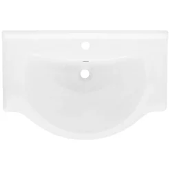 Waschbecken inkl. Ablaufgarnitur Weiß mit Überlauf 77x51,5x21,5 cm Weiß aus Keramik ML-Design
