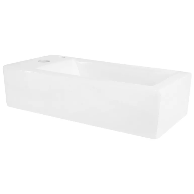 Waschbecken Linskbündig 51x25x13 cm Weiß aus Keramik ML-Design