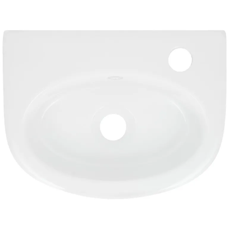 Waschbecken Oval mit Überlauf 33,5x25,5x13 cm Weiß aus Keramik