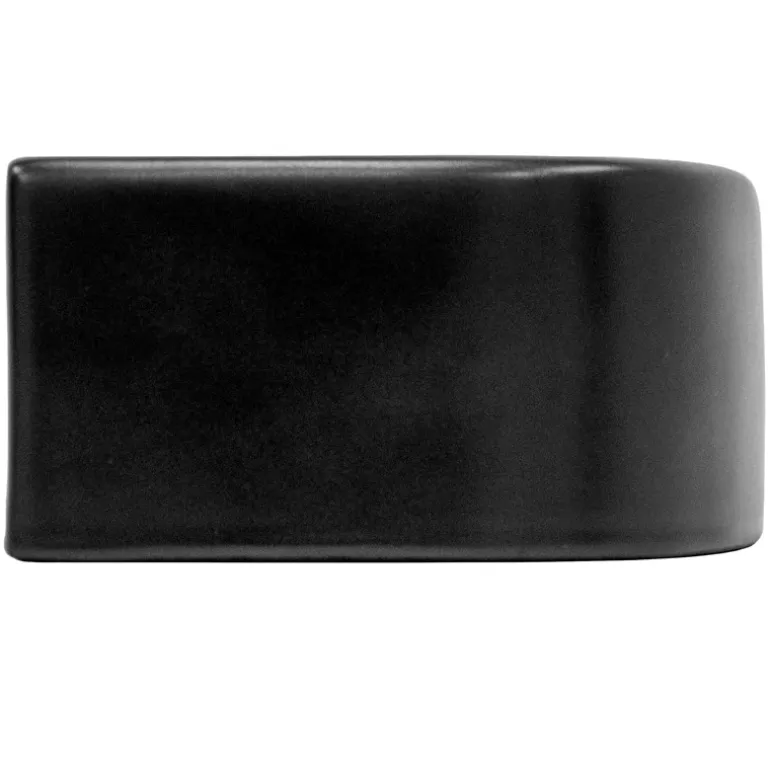 Waschbecken Oval mit Überlauf 33,5x25,5x13 mm Schwarz aus Keramik ML-Design