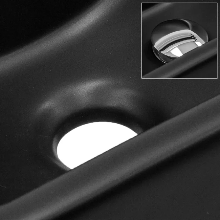 Waschbecken Oval mit Überlauf 33,5x25,5x13 mm Schwarz aus Keramik ML-Design