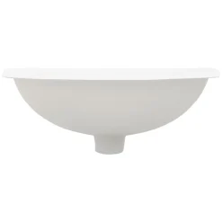 Waschbecken Oval mit Überlauf 49x40,5x19,5 cm Weiß aus Keramik ML-Design