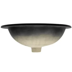 Waschbecken Oval mit Überlauf 57x48,5x19,5 cm Schwarz matt aus Keramik ML-Design