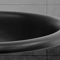 Waschbecken Oval mit Überlauf 57x48,5x19,5 cm Schwarz matt aus Keramik ML-Design