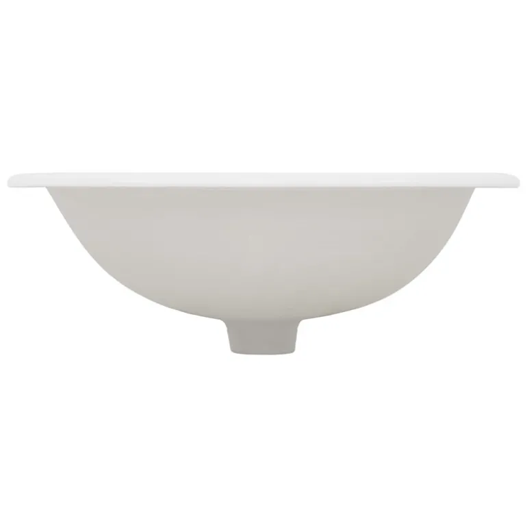 Waschbecken Oval mit Überlauf 57x48,5x19,5 cm Weiß aus Keramik ML-Design