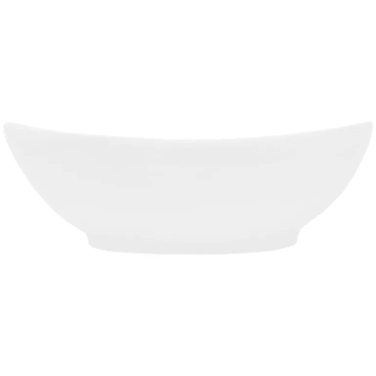 Waschbecken Oval mit Überlauf 590x390x200 mm Weiß aus Keramik