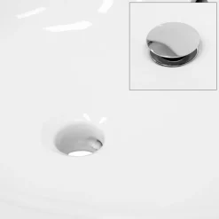 Waschbecken Oval mit Überlauf 590x390x200 mm Weiß aus Keramik