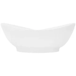 Waschbecken Oval mit Überlauf 59x39,5x20,5 cm Weiß aus Keramik ML-Design