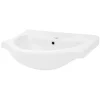 Waschbecken Oval mit Überlauf 67,5x51,5x21,5 cm Weiß aus Keramik ML-Design