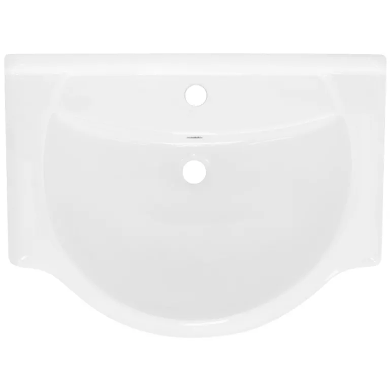 Waschbecken Oval mit Überlauf 67,5x51,5x21,5 cm Weiß aus Keramik ML-Design